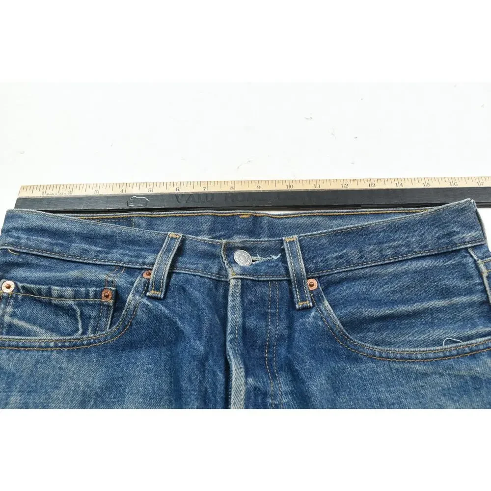Vintage Levis 501xx Jeans Mens 32x29 (32x27.5) Blue Distressed Button-Fly 90s